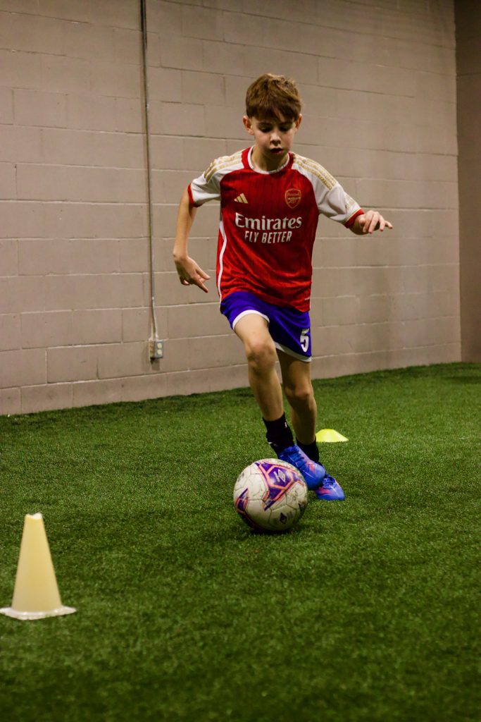 youth soccer player training