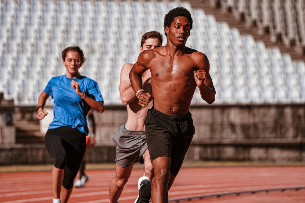 athletes running