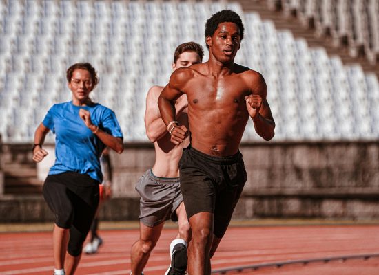 athletes running